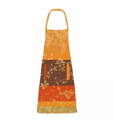 Tablier pur coton enduit 220 g/m² motif jacquard orange marron Mille lierres automne Garnier Thiebaut