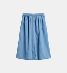 jupe pression en denim bleu Agnès b.