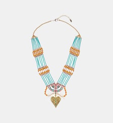 Collier avec perles et chaînes pendentif central NAMYBI Hipanema