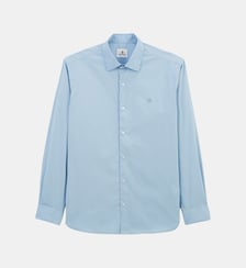 Chemise manches longues en coton stretch unie Serge Blanco