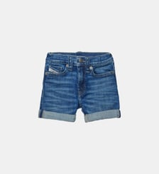 Short en denim avec revers Diesel Kids