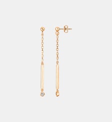 Boucles d'oreilles pendantes Pure | Essentielle en Plaqué Or avec diamant blanc La Garçonne Diamant