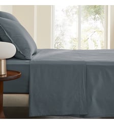 Drap plat en percale de coton lavé 120 fils AM.PM