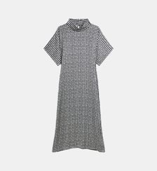 robe longue fluide imprimé pied de poule Agnès b.
