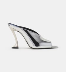 Mule Midnight Step En Cuir Métallique Lanvin