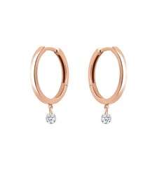 Créoles 360° - 2 diamants, poids total 0,20ct approx.  - Or rose 750‰ La Brune & La Blonde