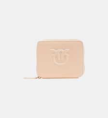 Petit portefeuille carré en cuir avec logo embossé Pinko