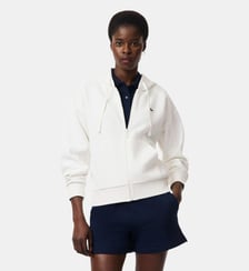 Sweatshirt à capuche zippé en Piqué Lacoste