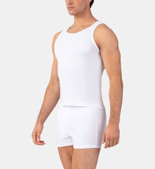 Ribbed Tank Top: White Ron Dorff