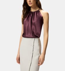 Haut en satin à encolure américaine Pinko