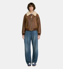 Blouson zippé peau lainée Sandro