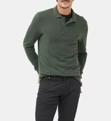 Polo uni slim en coton à manches longues The Gunn Rodd & Gunn