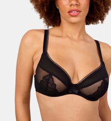Soutien-gorge balconnet Intuition noir grande taille Maison Lejaby