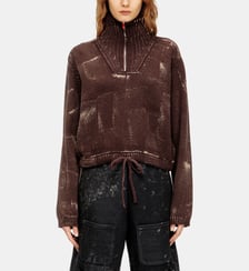 Pull demi-zip avec effet usé Diesel