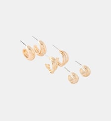 Set de 3 petites créoles dorées Balaboosté