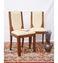 Paire de chaises en noyer art déco Alma N°1727- Produit chiné Debongout