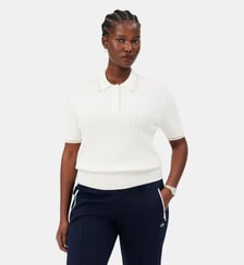 Pull col polo maille torsadée rayures Lacoste
