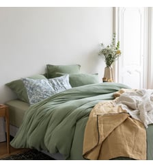 Housse de couette en gaze de coton, SIMPLEMENT GAUFRÉ Blanc Cerise