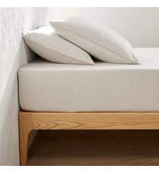 Drap-housse, en flanelle de coton chambray, bonnet 30 cm La Redoute Interieurs