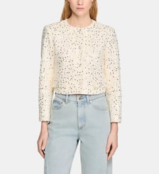 Veste courte à sequins en coton Sandro