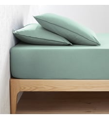 Drap housse uni coton lavé bonnet 30cm La Redoute Interieurs