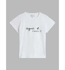 t-shirt Brando en jersey de coton sérigraphié "PARIS" blanc Agnès b.