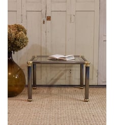 Table basse en verre et chrome Donna N°826- Produit chiné Debongout