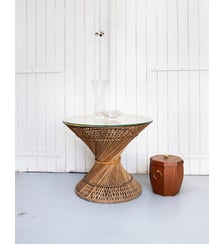 Table basse en osier Léonie N°158- Produit chiné Debongout