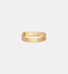 Bague épaulée Ange Gardien en Plaqué Or avec diamant blanc La Garçonne Diamant