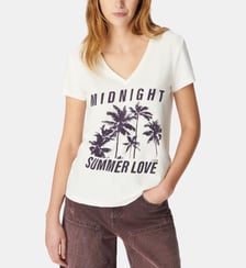 Tee-shirt col V palmiers Ikks
