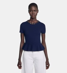 Pull côtelé en laine et cachemire Sandro