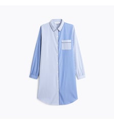 Chemise de nuit col classique en popeline de coton, Essentiel Fantaisie Laurence Tavernier