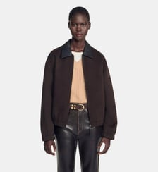 Blouson double face col cuir Sandro