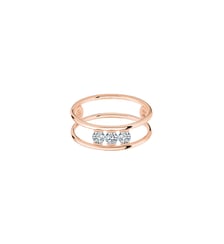Bague HULA HOOP Trilogie - Diamants, poids total 0,30ct approx. - Or rose 750‰ La Brune & La Blonde