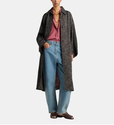 Manteau azul en jacquard de viscose Momonì