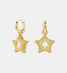 Pendants d'oreilles Sublima, Étoile, Doré à l’or 18 carats (750/1000) Swarovski