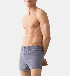 Caleçon à chevrons bleu blanc noir en jersey de coton Le Slip Francais