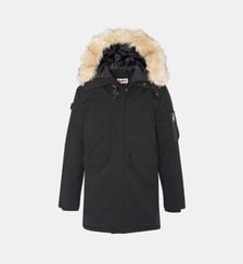 Parka droite rembourrée capuche effet fourrure amovible Schott