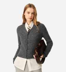 Cardigan en laine et alpaga broderie Ami AMI Paris