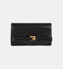 Portefeuille Shuffle à chaîne en cuir de veau Balmain