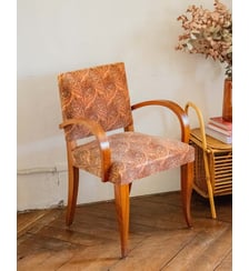 Chaise en bois et tissu Claude N°1039- Produit chiné Debongout