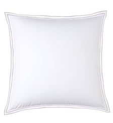 Taie D'oreiller Pure White Percale Lavée Pink  Finition Black Drouault