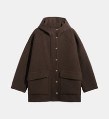 Manteau droit à capuche en laine - ALSA Gerard Darel
