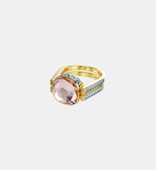 Bague Chroma, Taille coussin, Doré à l’or 18 carats (750/1000) Swarovski