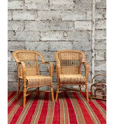 Fauteuil en rotin Ernest N°1502- Produit chiné Debongout