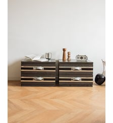 Paire de chevets en bois et métal Maïa N°684- Produit chiné Debongout