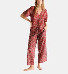 Pyjama col v en voile de coton, India Laurence Tavernier