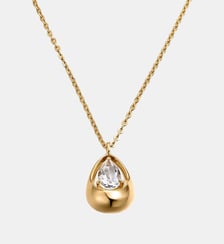 Pendentif en argent 925 plaqué or jaune 18K avec quartz blanc Aristocrazy