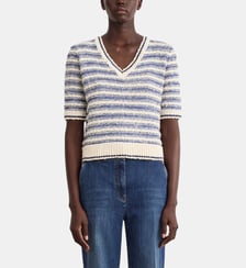 Pull V à rayures et lurex - LEANE Pablo