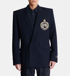 Veste blazer en laine avec patch Crystal Balmain